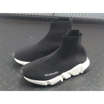 Balenciaga Speed stretch-knit Mid sneakers "Black/White" фото № 5