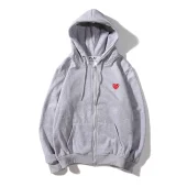 Худи CDG PLAY Red Hearts With Eyes "Gray"