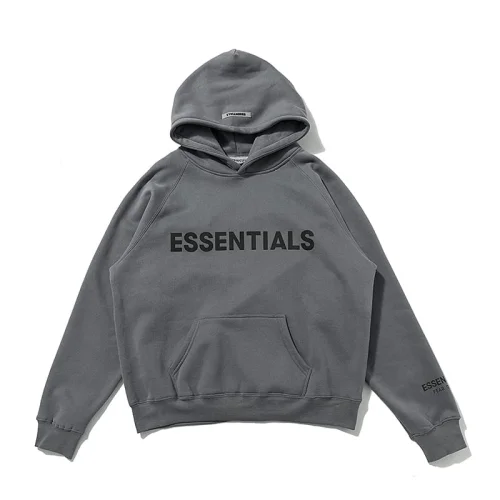 Худи Fear Of God Fog Essentials Black Inscription "Gray"