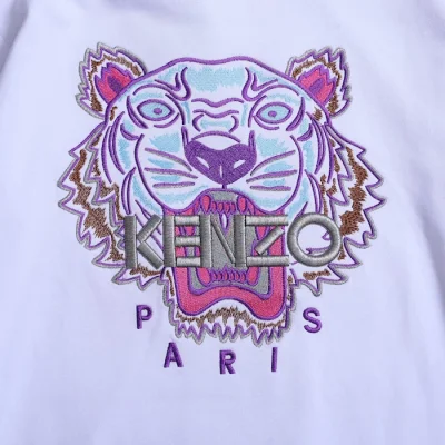 Худи Kenzo Tiger Paris Gray Logo "White" фото № 3