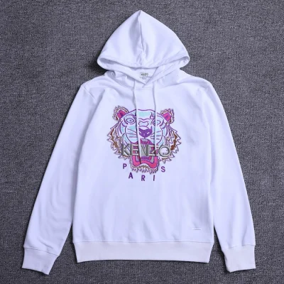 Худи Kenzo Tiger Paris Gray Logo "White" фото № 6