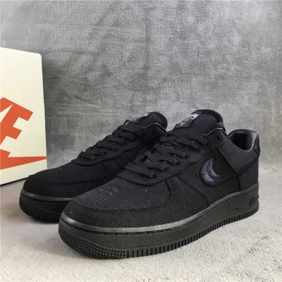 Stussy x Nike Air Force 1 Low "Black" фото № 5