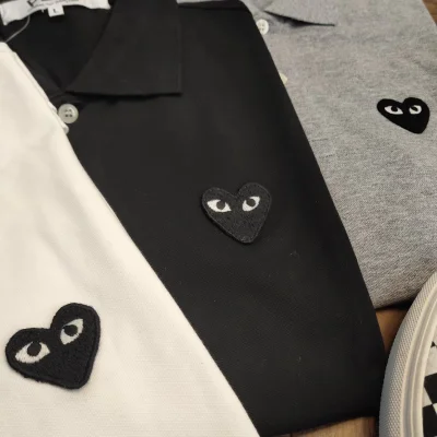 Поло Comme des Garcons PLAY Black Heart "White" фото № 5