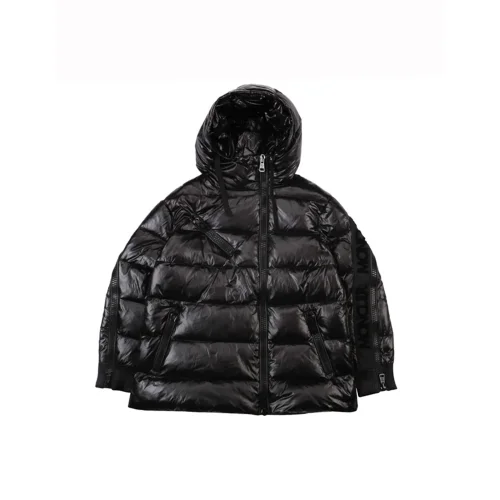 Пуховик Moncler Big Black Logo "Black"