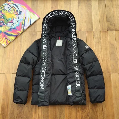 Пуховик Moncler More Embroidery Brand "Black" фото № 6