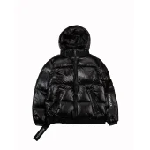 Пуховик Moncler Big White Logo "Black"