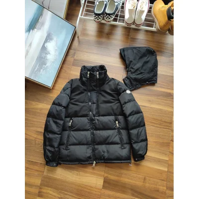 Пуховик Moncler Logo On Red "Black" фото № 3