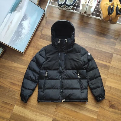 Пуховик Moncler Logo On Red "Black" фото № 5