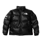 Пуховик Supreme x The North Face Leather Nuptse Jacket "Black"
