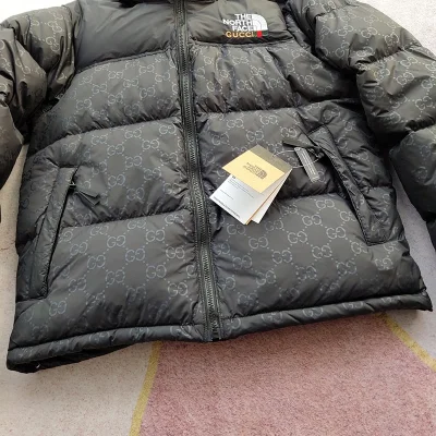 Пуховик The North Face Embroidery Gucci "Black" фото № 3