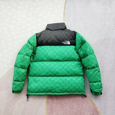 Пуховик The North Face Embroidery Gucci "Green" фото № 2