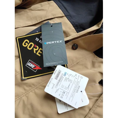 Пуховик The North Face Embroidery Logo Gore-Tex On Black "Beige" фото № 7
