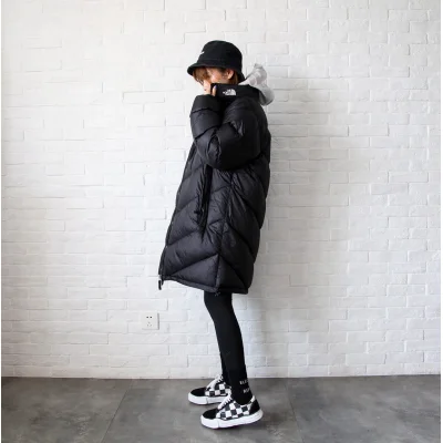 Пуховик The North Face Embroidery Logo On Red Collar "Black" фото № 6