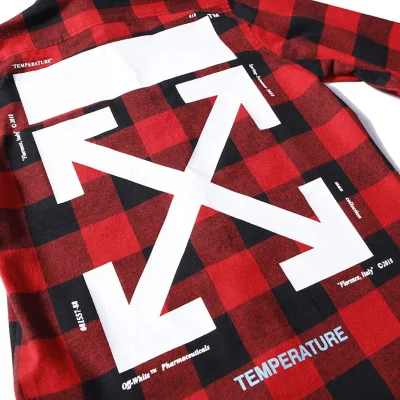 Рубашка OFF WHITE Checkered Cross Arrows "Red" фото № 4