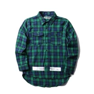 Рубашка OFF WHITE Small Checkered Cross Arrows "Green"