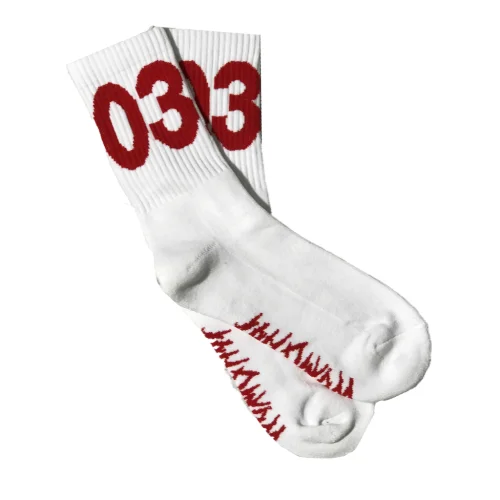 Носки 032c Big Logo Burgundy "White"