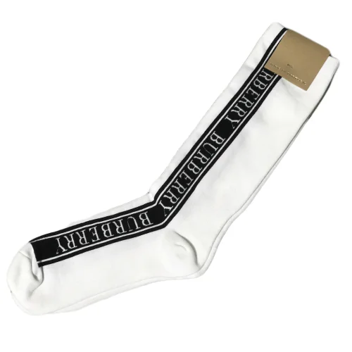 Носки Burberry Logo On Black "White"
