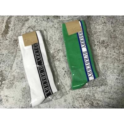 Носки Burberry Logo On Black "White" фото № 3