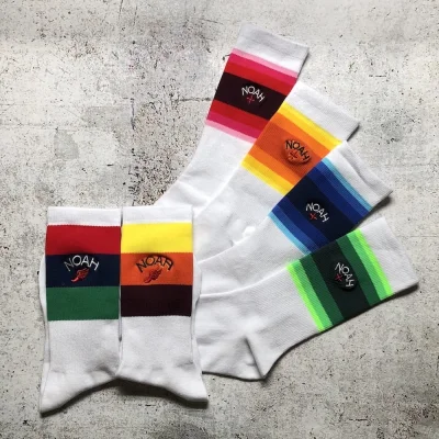 Носки NOAH Color Gradient "White/Red/Black/Green" фото № 3