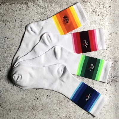 Носки NOAH Color Gradient "White/Red/Black" фото № 3