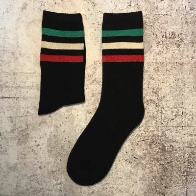 Носки Palm Angels Stripes "Black/Green/Yellow/Red" фото № 2