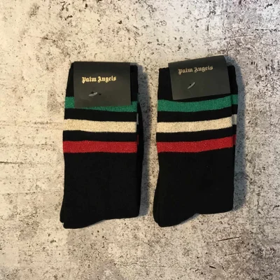 Носки Palm Angels Stripes "Black/Green/Yellow/Red" фото № 3