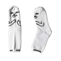 Носки RipnDip Cat Face Fuck "White"