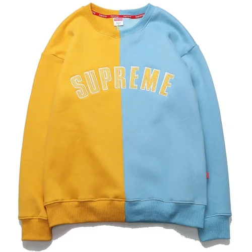 Свитшот Supreme Embroidery Logo "Yellow/Blue"