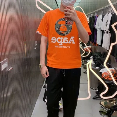 Футболка Bape Circle Brand "Orange" фото № 4