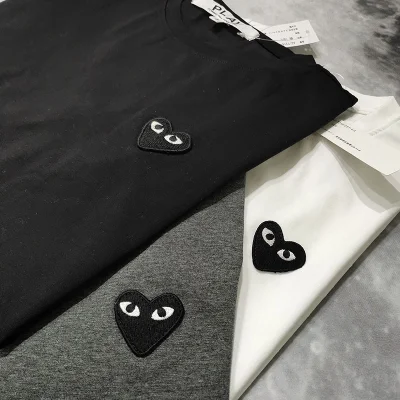 Футболка Comme des Garcons PLAY Black heart "Gray" фото № 4