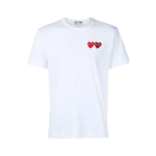 Футболка Comme des Garcons PLAY Red Hearts "White"