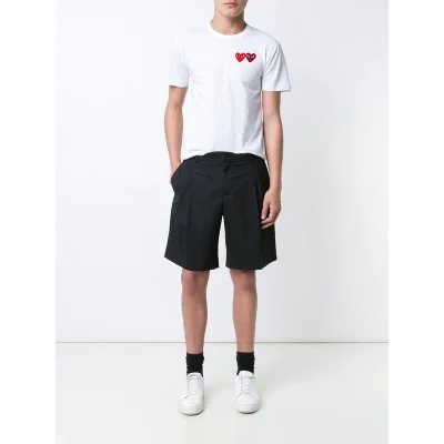 Футболка Comme des Garcons Small Double Heart "White" фото № 2