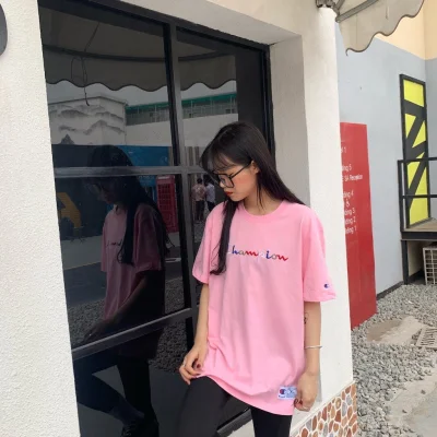 Футболка Champion Embroidery Brand "Pink" фото № 7