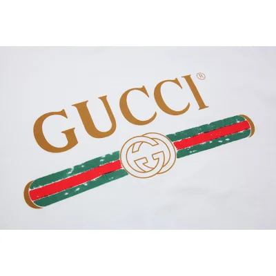 Футболка Gucci Gold Logo "White" фото № 3
