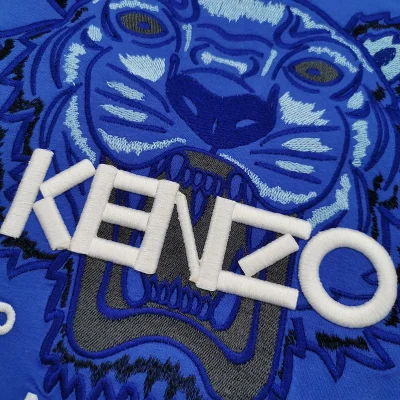 Футболка Kenzo White Embroidery Brand "Blue" фото № 3