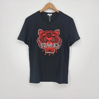 Футболка Kenzo Black Embroidery Brand "Black" фото № 3