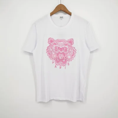 Футболка Kenzo Pink Embroidery Brand "White" фото № 2