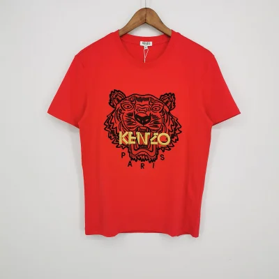 Футболка Kenzo Yellow Embroidery Brand "Red" фото № 2