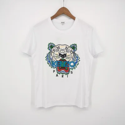 Футболка Kenzo Blue Embroidery Brand "White" фото № 3