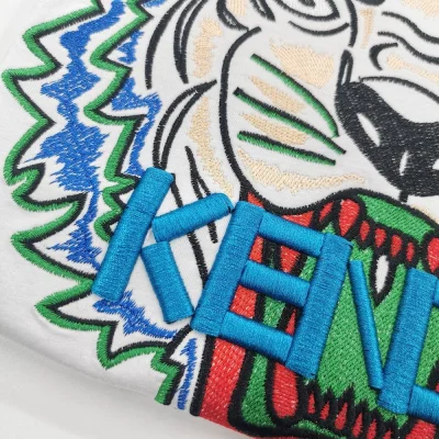 Футболка Kenzo Blue Embroidery Brand "White" фото № 4