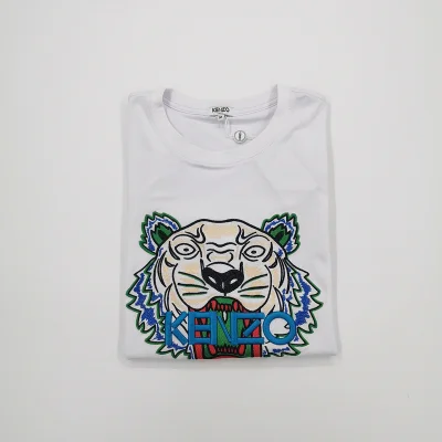 Футболка Kenzo Blue Embroidery Brand "White" фото № 7