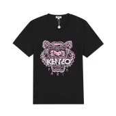 Футболка Kenzo White Embroidery Brand Paris "Black"