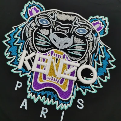 Футболка Kenzo White Embroidery Brand "Black" фото № 7