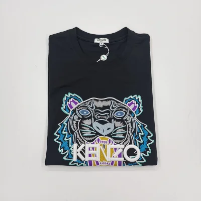 Футболка Kenzo White Embroidery Brand "Black" фото № 8