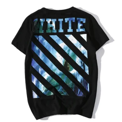 Футболка OFF WHITE Striped Wave "Black" фото № 2