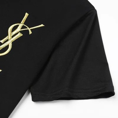 Футболка YSL Embroidery Logo "Black" фото № 3