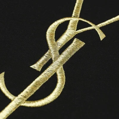 Футболка YSL Embroidery Logo "Black" фото № 4