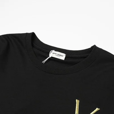 Футболка YSL Embroidery Logo "Black" фото № 6