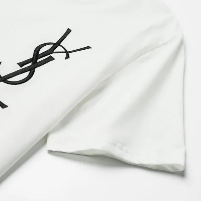 Футболка YSL Embroidery Logo "White" фото № 8