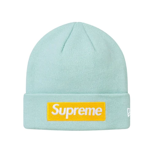 Зимняя шапка Supreme New Era Box Logo "Light Blue"